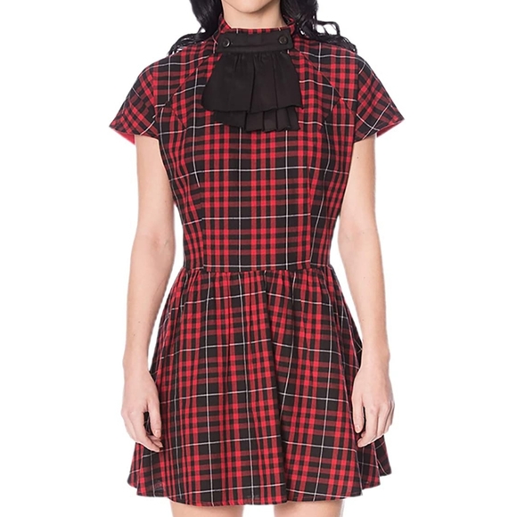 Banned Alternative Dresses & Skirts - Banned Alternative Smash It Up Jabot Dress